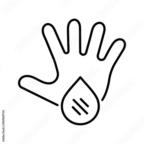 Hemophilia awareness icon. Healthcare and bleeding disorder line symbol. Black and white.