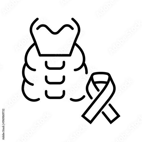 Hiv infection icon. Healthcare and infectious disease line symbol. Black and white.