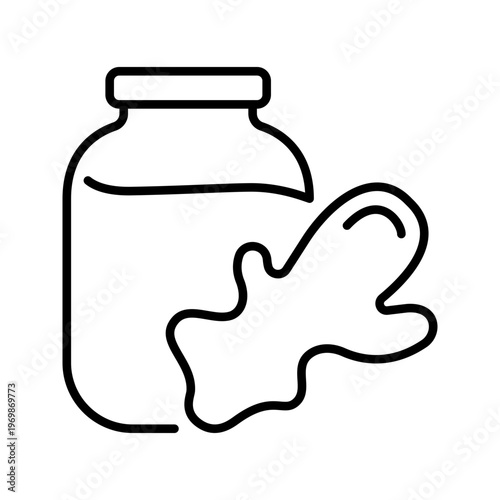 Horseradish sauce icon. Food and sauces line symbol. Black and white.