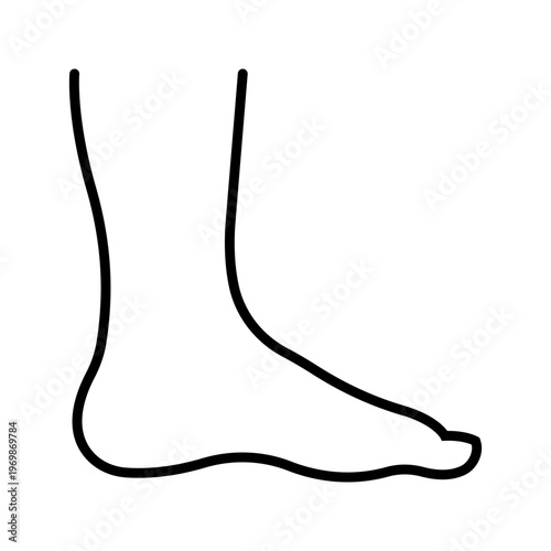 Human leg icon. Healthcare and anatomy line symbol. Black and white.