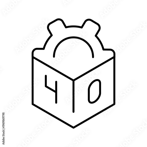 Industry 4 0 icon. Industry and industrial automation line symbol. Black and white.