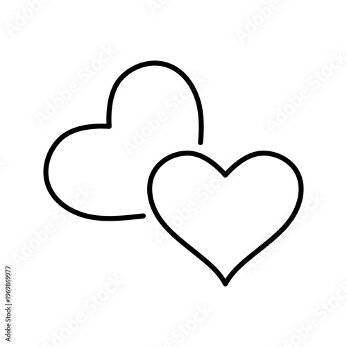 Love heart icon. Lifestyle and romance line symbol. Black and white.