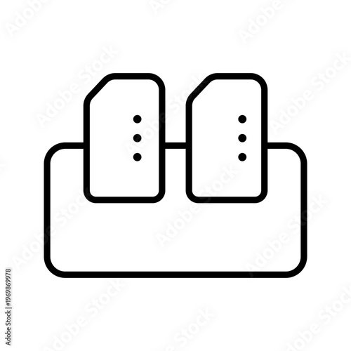 Memory card icon. Technology and storage line symbol. Black and white.