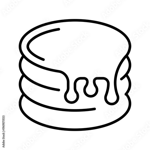 Pancake stack icon. Food and breakfast line symbol. Black and white.