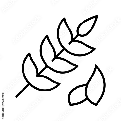 Rye grain icon. Agriculture and cereal line symbol. Black and white.