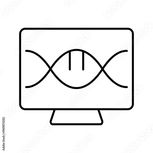 Sex determination icon. Healthcare and genetic testing line symbol. Black and white.