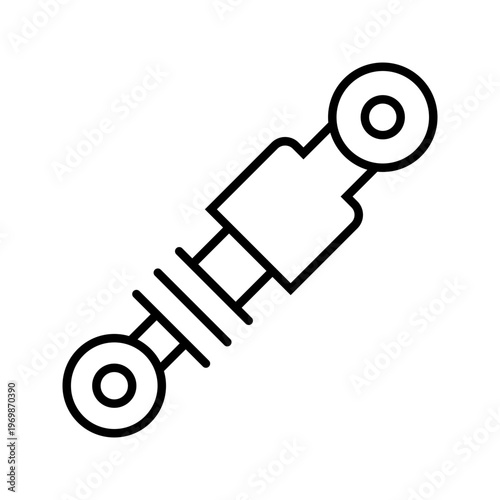 Shock absorber icon. Transport and suspension line symbol. Black and white.