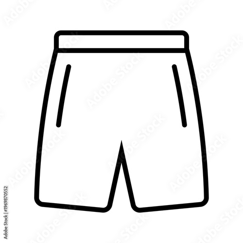 Tennis shorts icon. Sports and sportswear line symbol. Black and white.