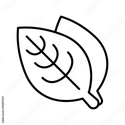 Tobacco leaf icon. Industry and tobacco line symbol. Black and white.