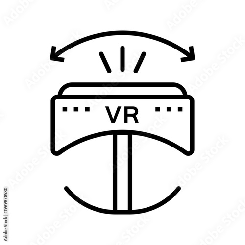 Virtual reality headset icon. Technology and virtual reality line symbol. Black and white.