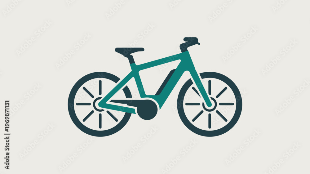 Fototapeta premium A green bicycle with a modern design and sleek lines, perfect for eco-friendly transportation