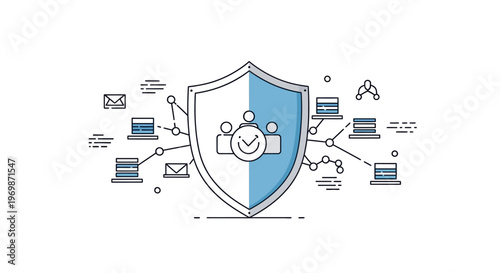 Cybersecurity Shield Protecting Network Data and Team Collaboration