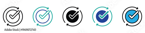 Checkmark Approval and Verified Status Icon Set