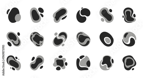 Abstract fluid shapes collection, modern graphic elements