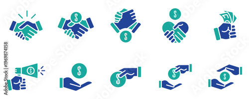 Deal Approval and Financial Transaction Icons