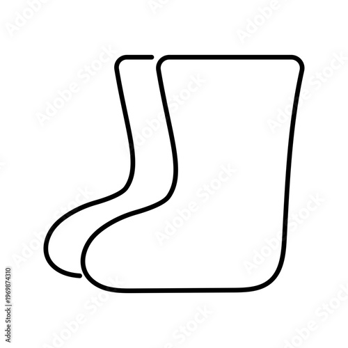Felt boots icon. Apparel and footwear line symbol. Black and white.