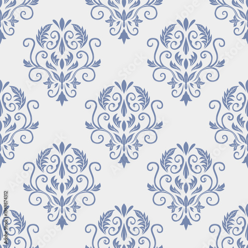 Damask seamless repeat element pattern. Beautiful luxury vintage floral damask vector illustration. Design for wallpaper, decorative, texture, textile, ornament, wrapping, shirts, clothing