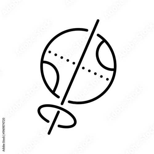 Planet axis icon. Science and planetary science line symbol. Black and white.