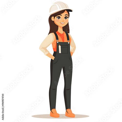 Professional Female Worker Vector Illustration Isolated