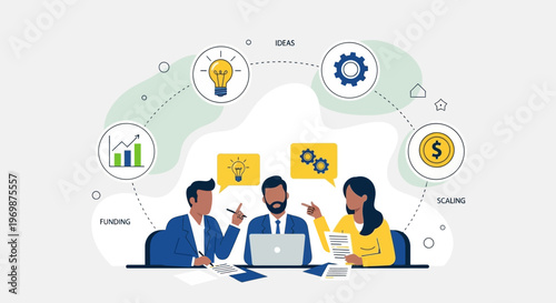 Business Team Brainstorming Ideas for Success and Growth