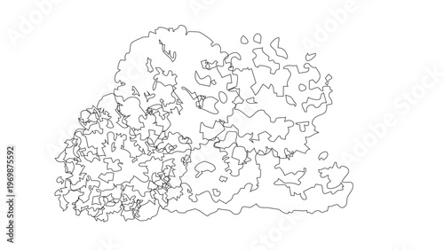 Minimalist outline tree cluster vector illustration for landscape planning and garden design.