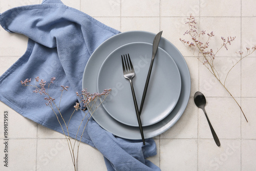 Beautiful table setting wit...