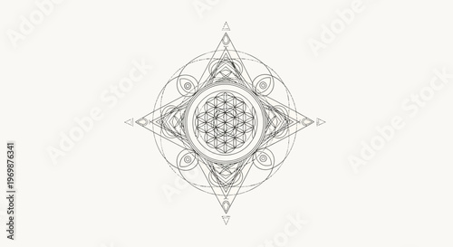 Sacred Geometry Mandala Art, Geometric Pattern, Spiritual Symbolism, Esoteric Design