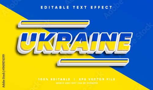 ukraine vector text effect with modern style