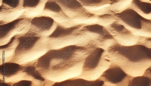 Vast Expanses of Golden Desert Sand with Intricate Ripple Patterns and Unique Textural Features