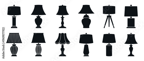Table lamps collection of various modern and traditional designs for home interior lighting fixtures and decorative elements.