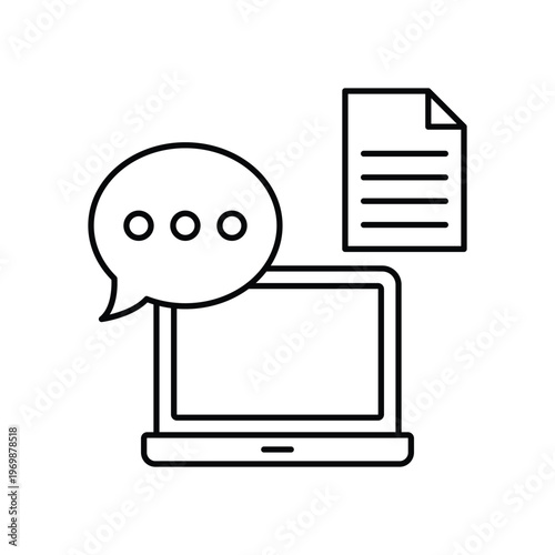 Chat Laptop Vector icon which can easily modify or edit