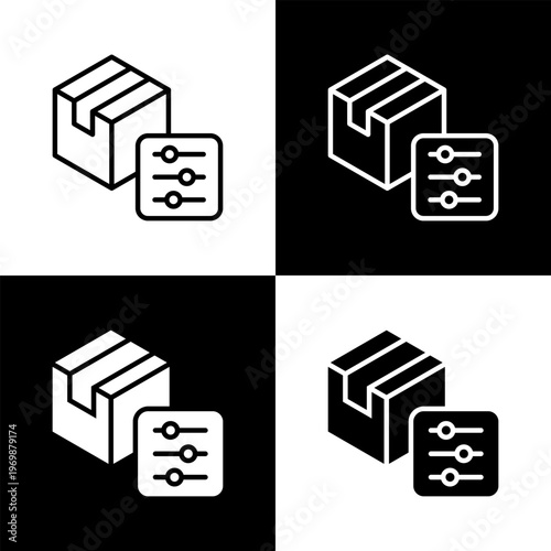 Supply Adjustment Icon with Black and White Background