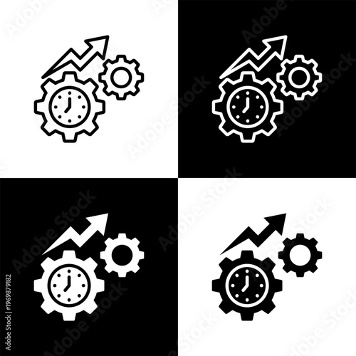 Time Optimization Icon with Black and White Background