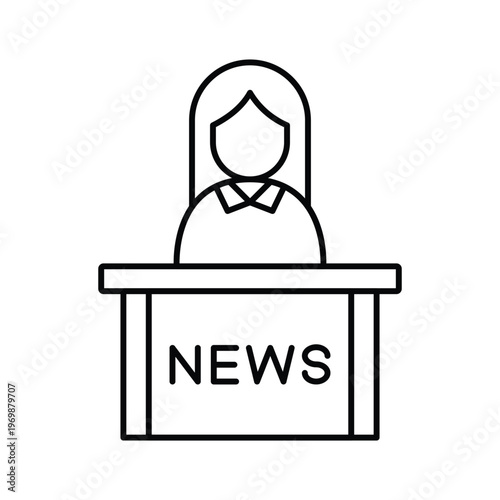 News Podium Vector icon which can easily modify or edit