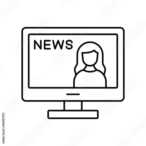  TV News Vector icon which can easily modify or edit