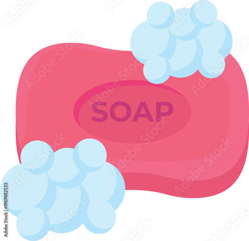 A bar of soap with bubbles resting on its surface, showcasing a clean and fresh appearance.