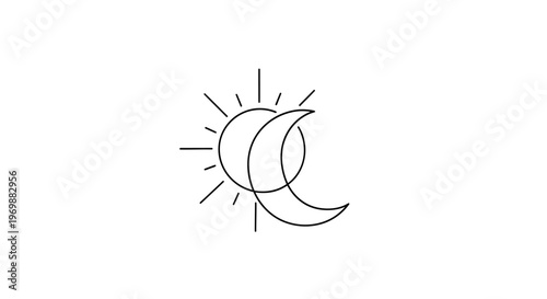 Minimalist Sun and Moon Logo Design