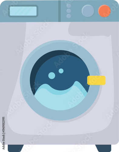 A washing machine displaying a smiley face within, bringing joy and whimsy to the laundry experience.