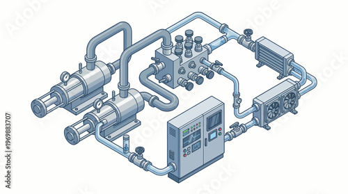 Industrial machinery and equipment diagram.