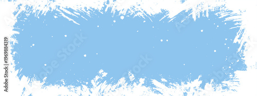 Ice overlay texture with frame grunge blue and effect scratchy background. Snowy grainy winter with frozen noise border and vector rink graphic. Element scratch ice with abstract frosty frame.