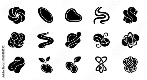 Abstract shapes, vector design elements set