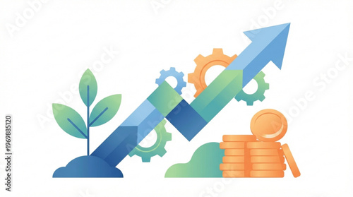 Business growth and finance concept.
