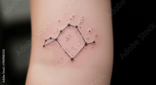 Minimalist Sagittarius Zodiac Constellation Tattoo on Skin