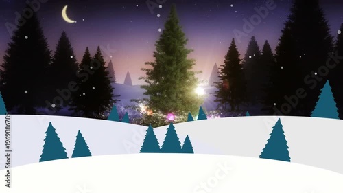 Winter-themed wedding concept with animated snow and magic light.