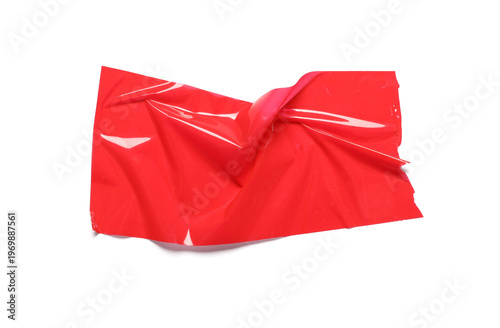 Strip of red adhesive tape ...
