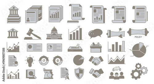 Business Finance Icons and Symbols.