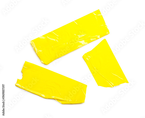 Strips of yellow adhesive t...