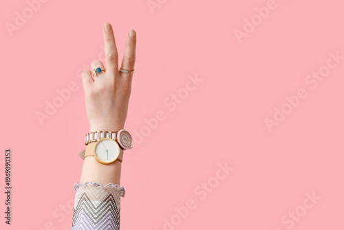 Female hand with stylish wr...