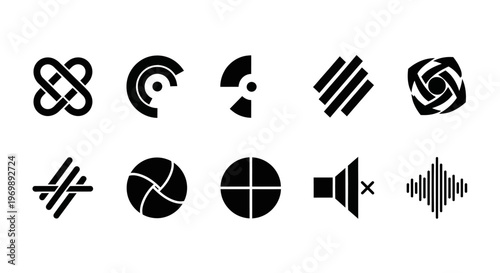 Abstract icons set, vector design elements collection
