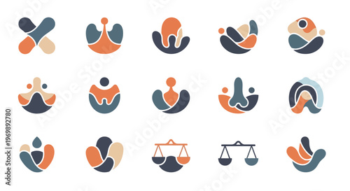 Abstract logo design elements set, modern icons